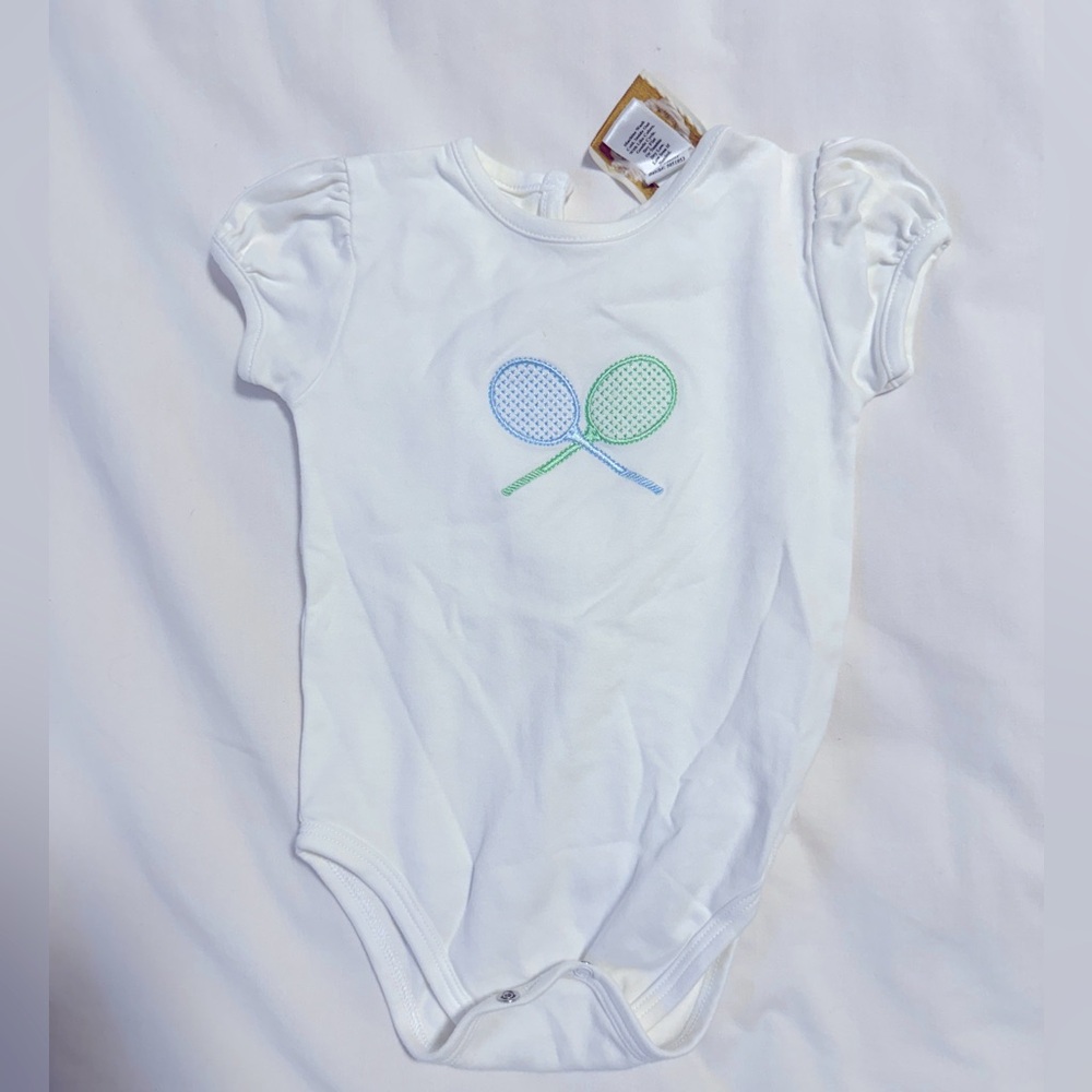 TBBC Baby Girl White Tennis Onesie | 12M